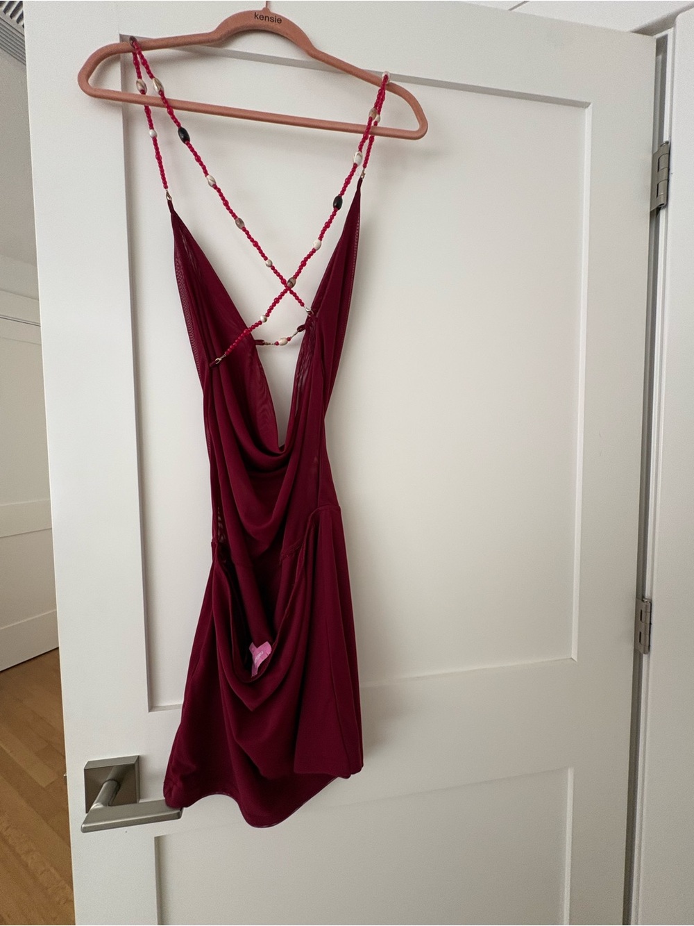 Edikted Beaded Cowl Neck Backless Mini Dress - Picture 4 of 7